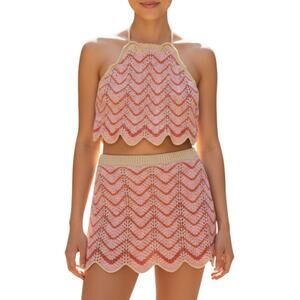 Freshman 1996 2-piece set crochet halter top and skirt